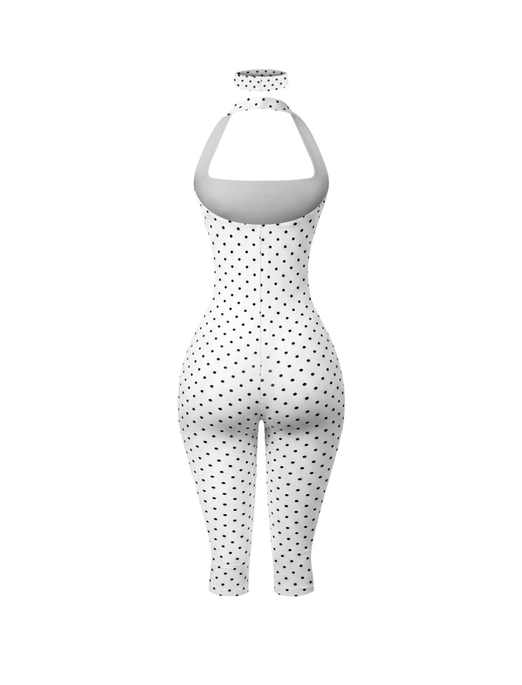 Berina Capri Jumpsuit (White Polka Dot)