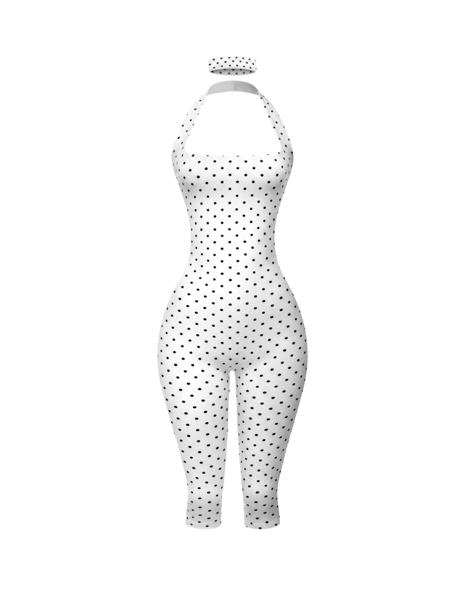 Berina Capri Jumpsuit (White Polka Dot)