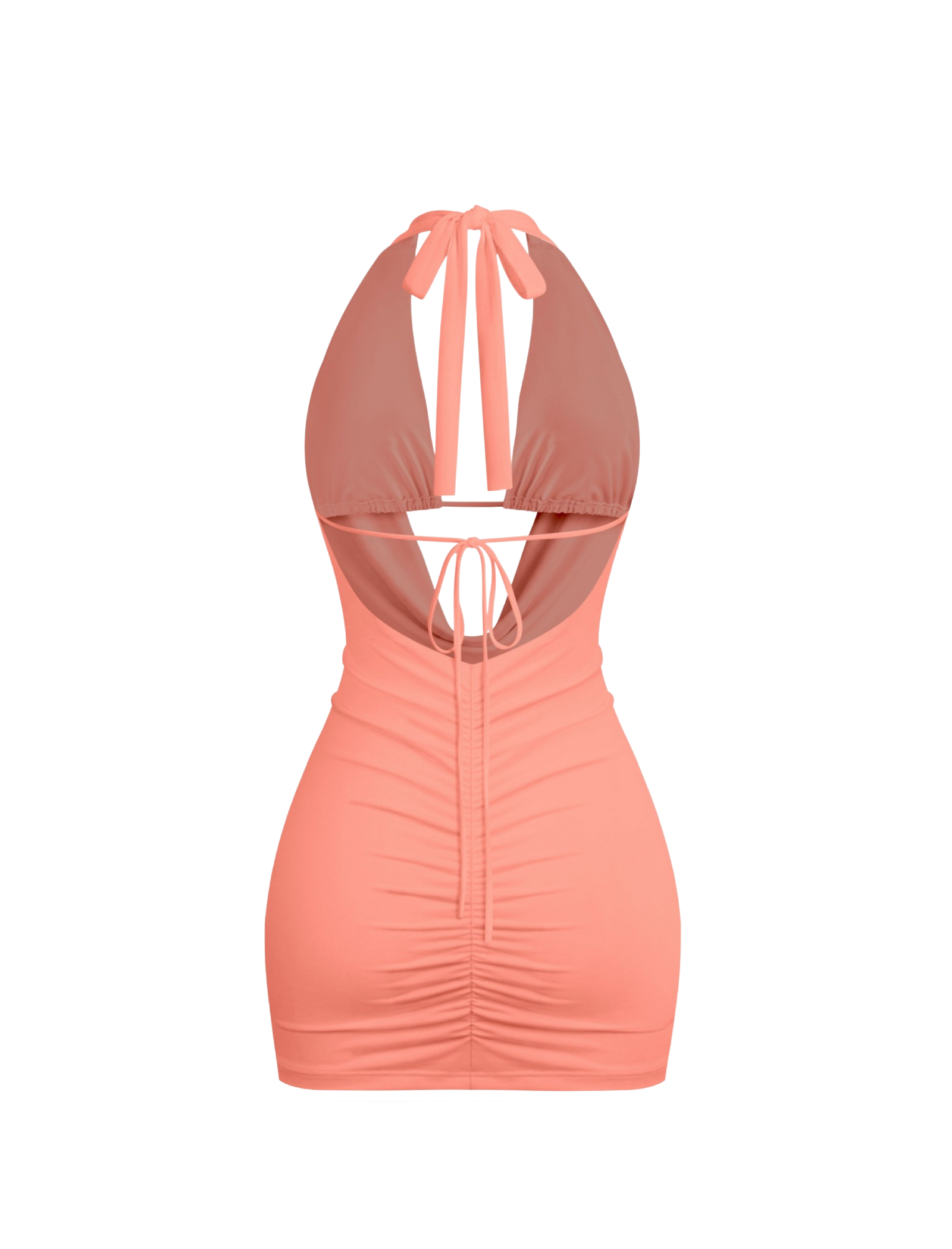 Sophie Halter Mini Dress (Coral Pink)