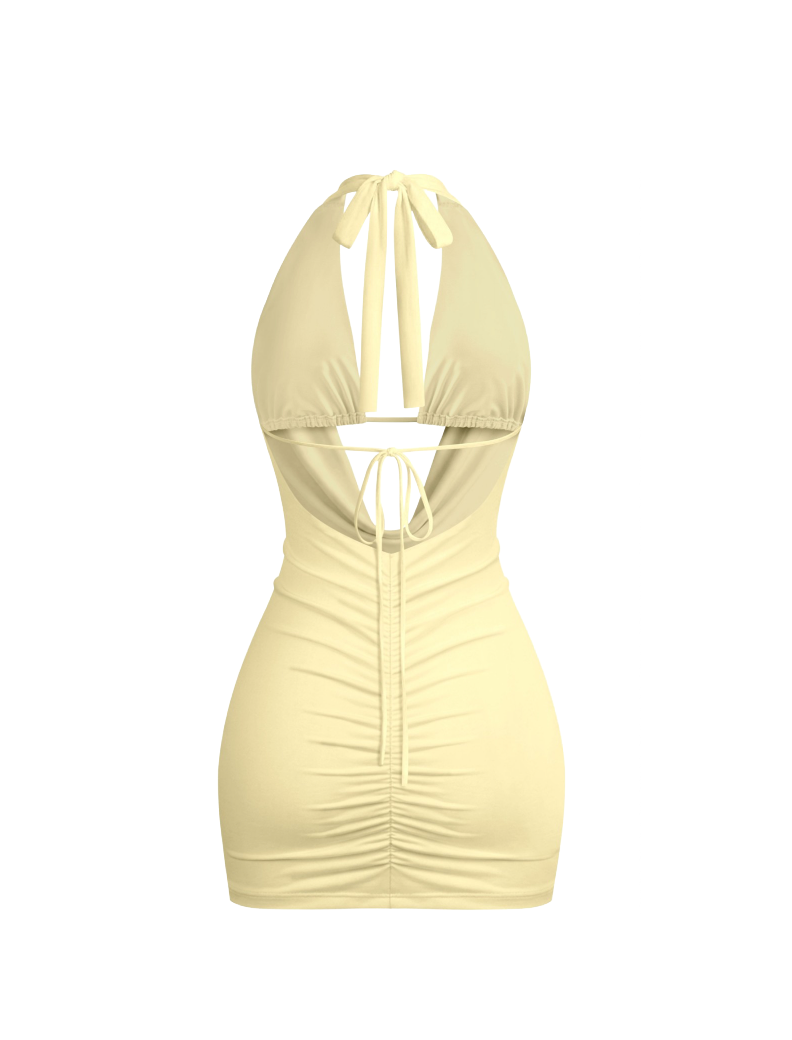 Sophie Halter Mini Dress (Light Yellow)