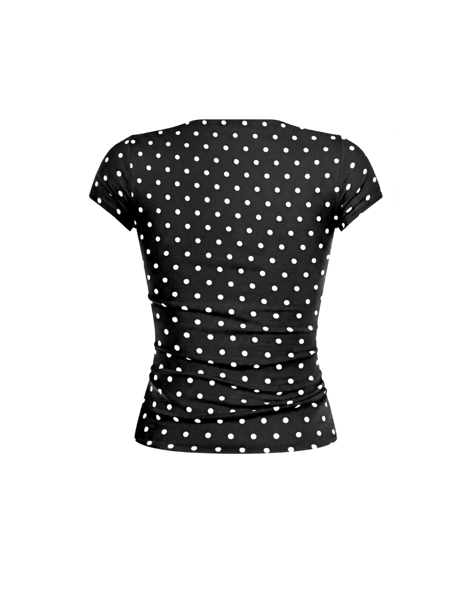 Cara Short Sleeve Top (Black Polka Dot)