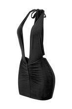 Load image into Gallery viewer, Dayana Deep V Mini Dress (Black)