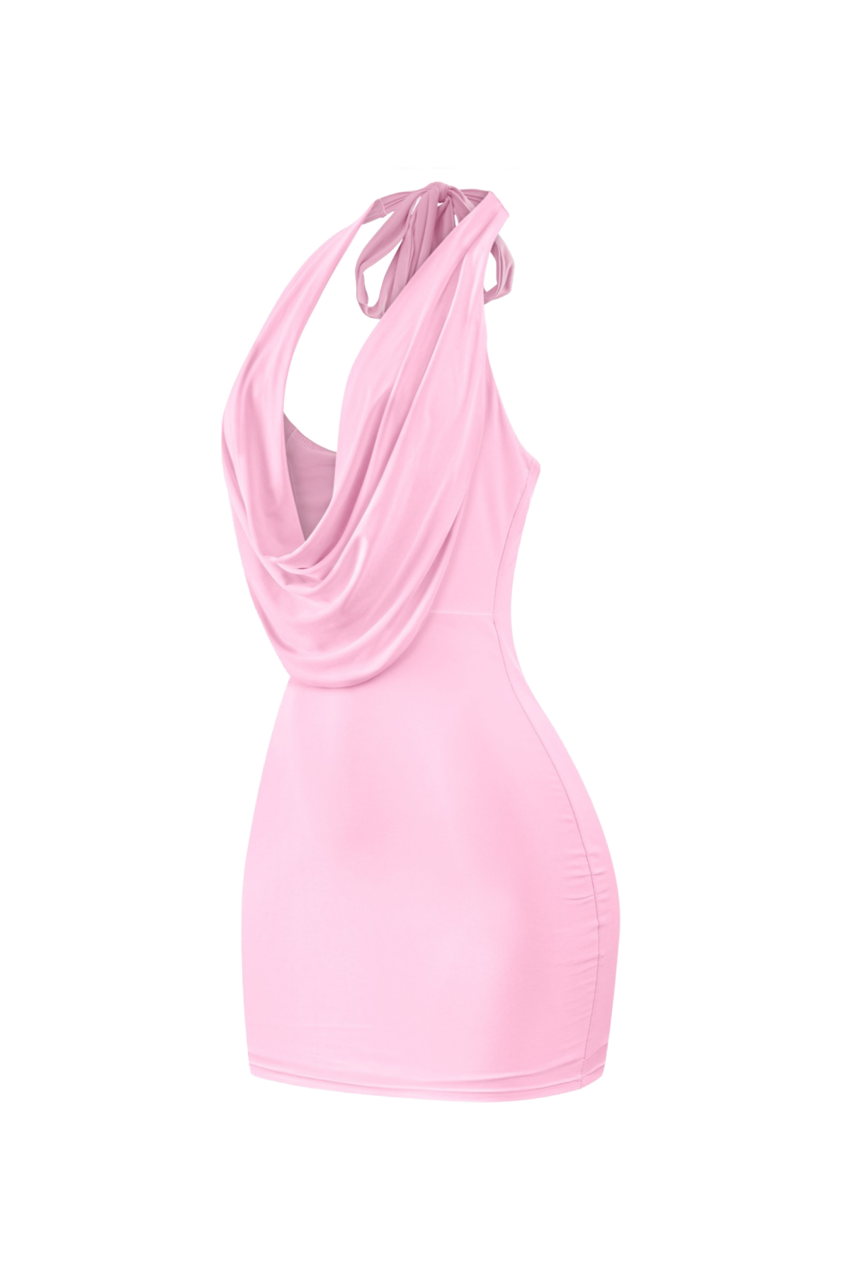 Gaia Halter Mini Dress (Light Pink)