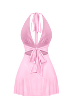 Load image into Gallery viewer, Winter Halter Mini Dress (Pink)