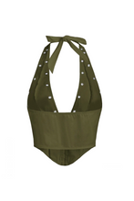 Load image into Gallery viewer, Averi Halter Top (Olive Green)