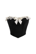 Load image into Gallery viewer, Anges Lace Trim Tube Top (Black)