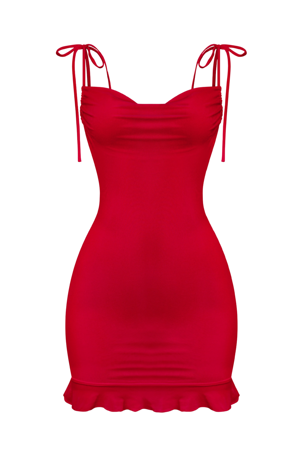 Jaylin Cowl Mini Dress (Red)