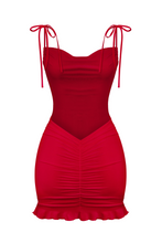 Load image into Gallery viewer, Jaylin Cowl Mini Dress (Red)