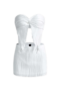 Celine Twist Skirt Set (White)