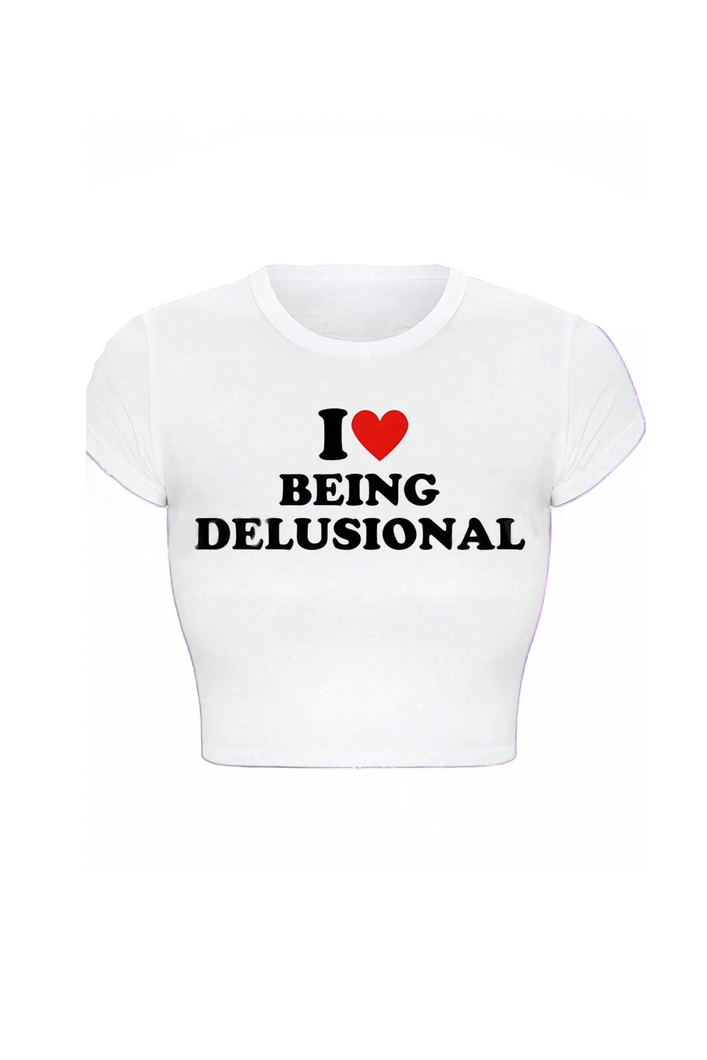 Delusional Crop Top (White)