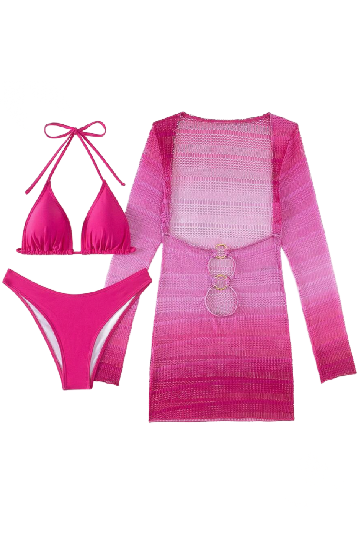 Rosemary 3 Piece Bikini Set (Pink Multi)