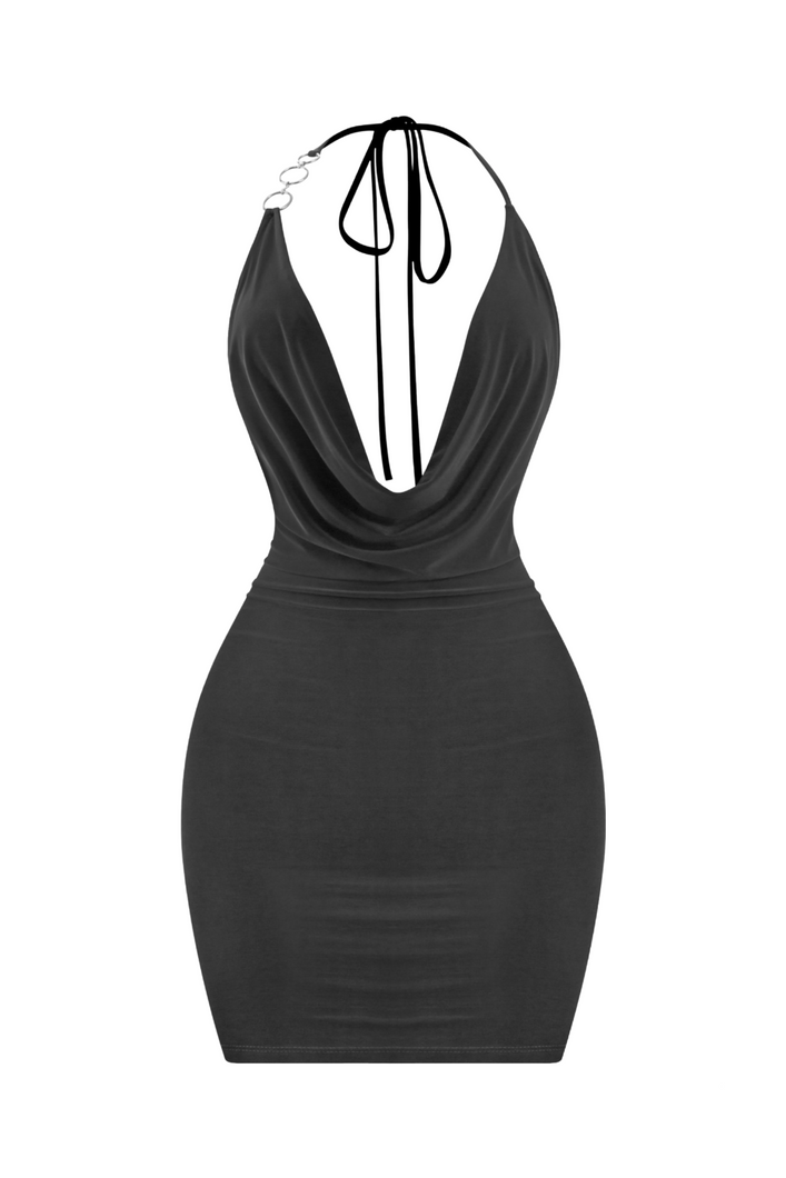 Julianie Halter Mini Dress (Black)