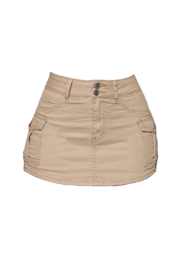 Roman Cargo Mini Skort (Khaki Brown)