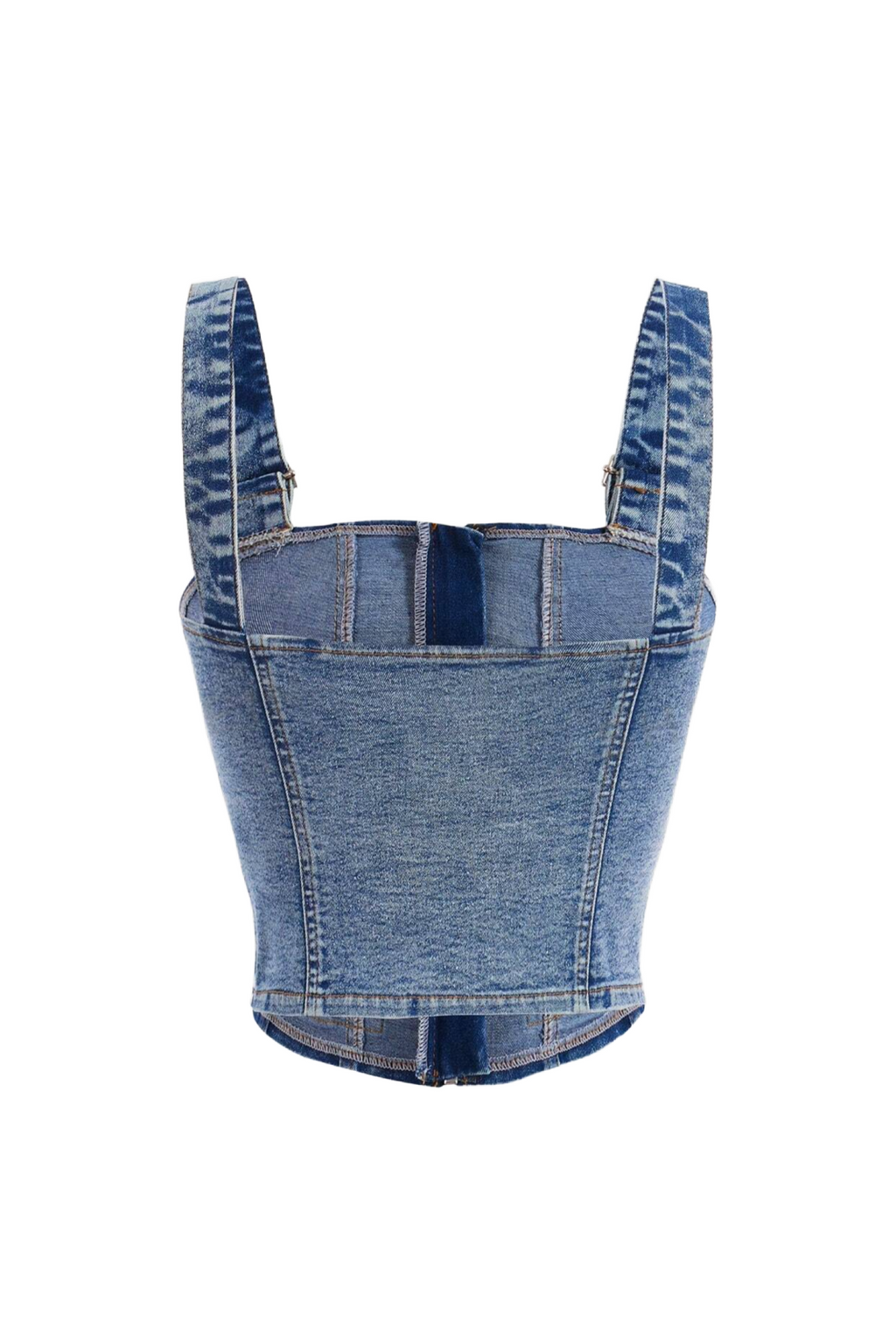 Mabel Front Zip Top (Blue Denim)