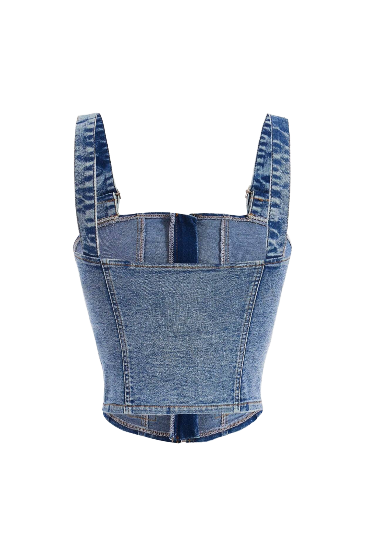 Mabel Front Zip Top (Blue Denim)