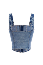 Load image into Gallery viewer, Mabel Front Zip Top (Blue Denim)