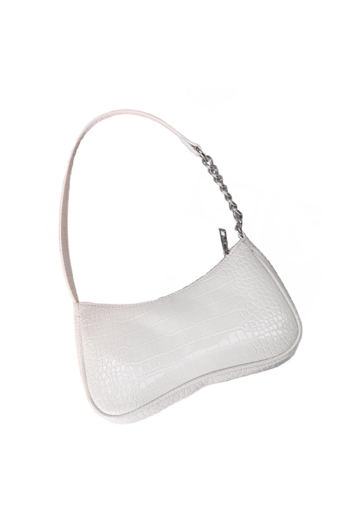 Rikki Croc Shoulder Bag (White)