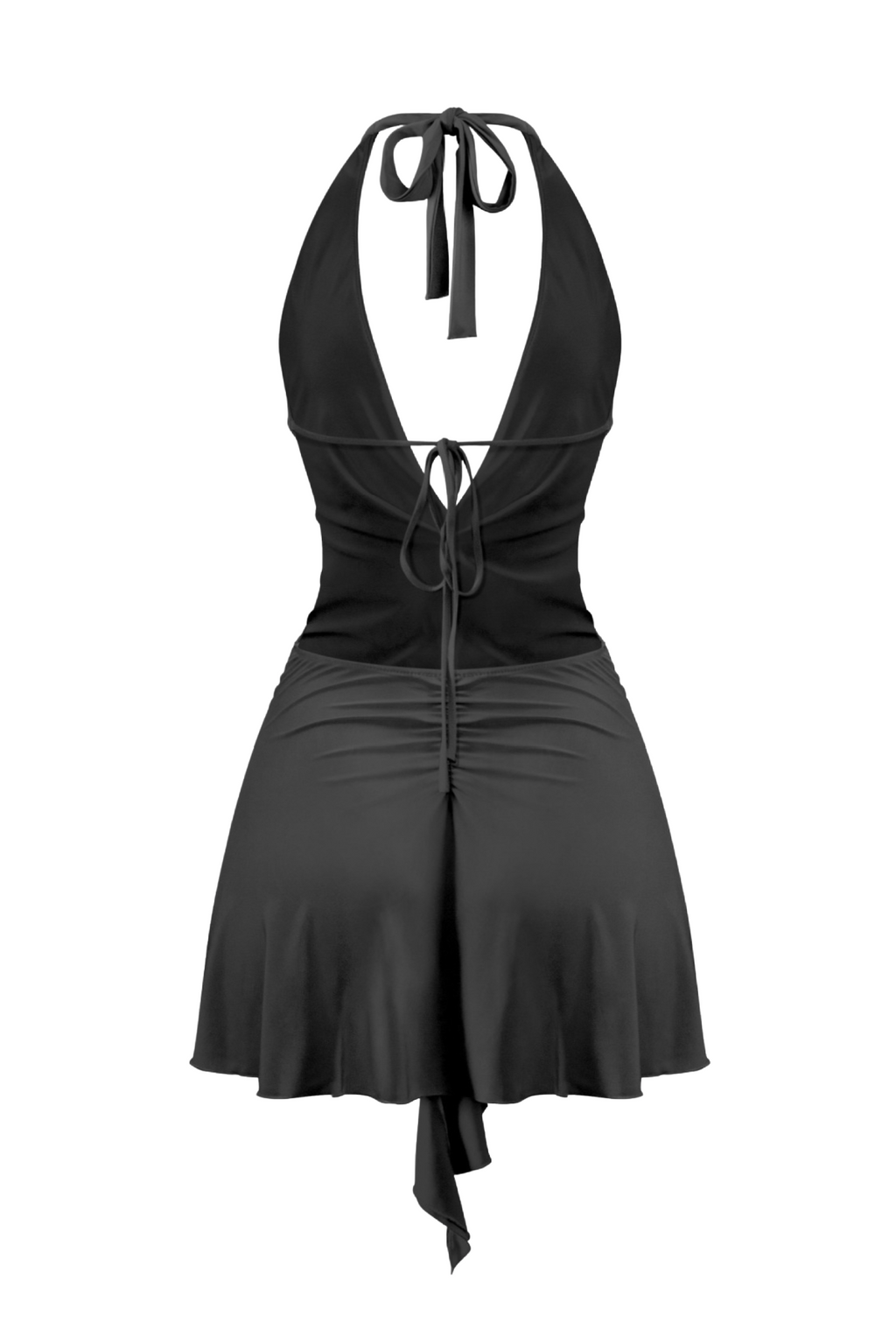 Myra Halter Mini Dress (Black)
