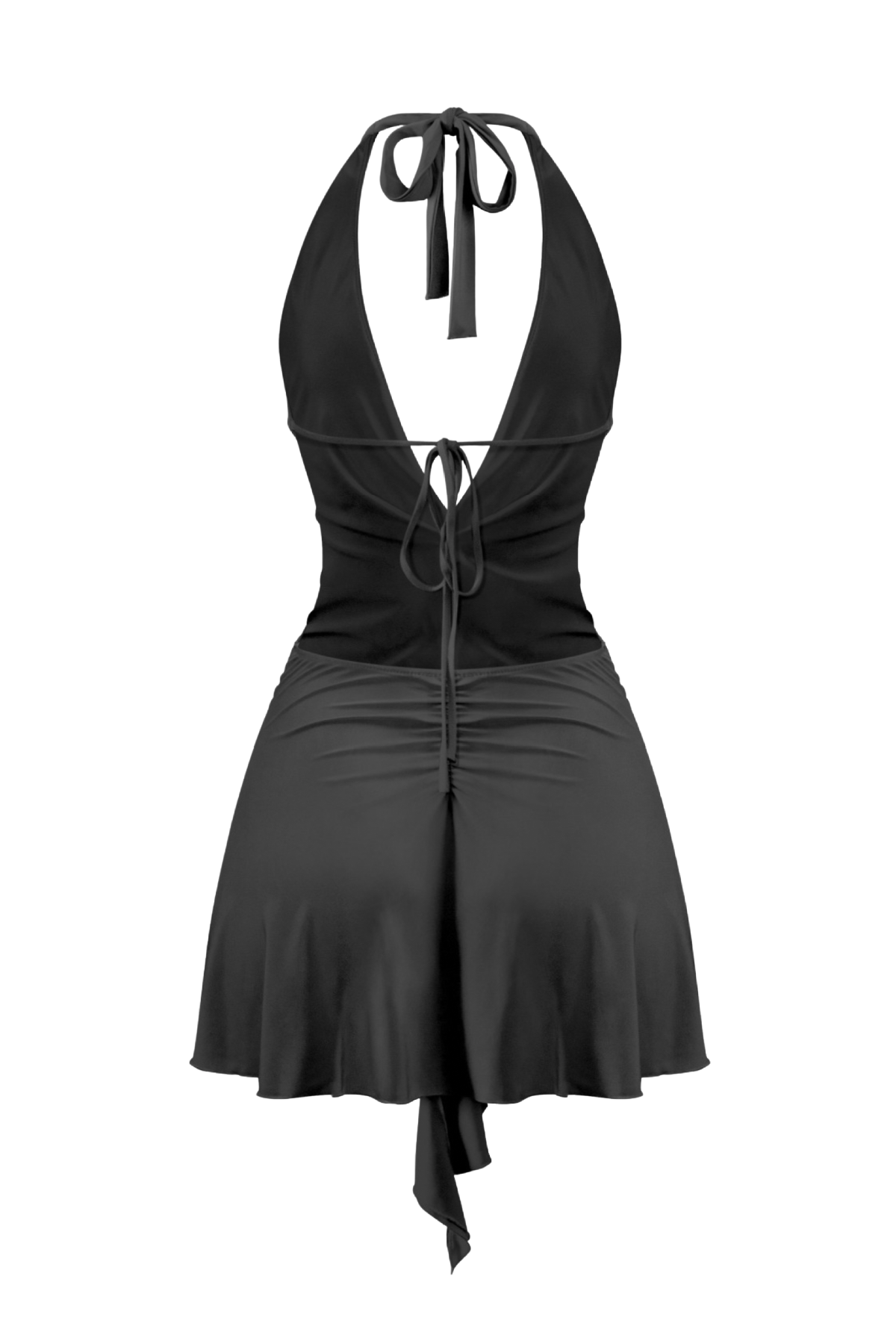 Myra Halter Mini Dress (Black)