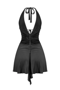 Myra Halter Mini Dress (Black)