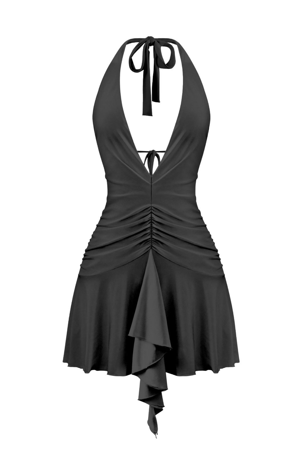 Myra Halter Mini Dress (Black)