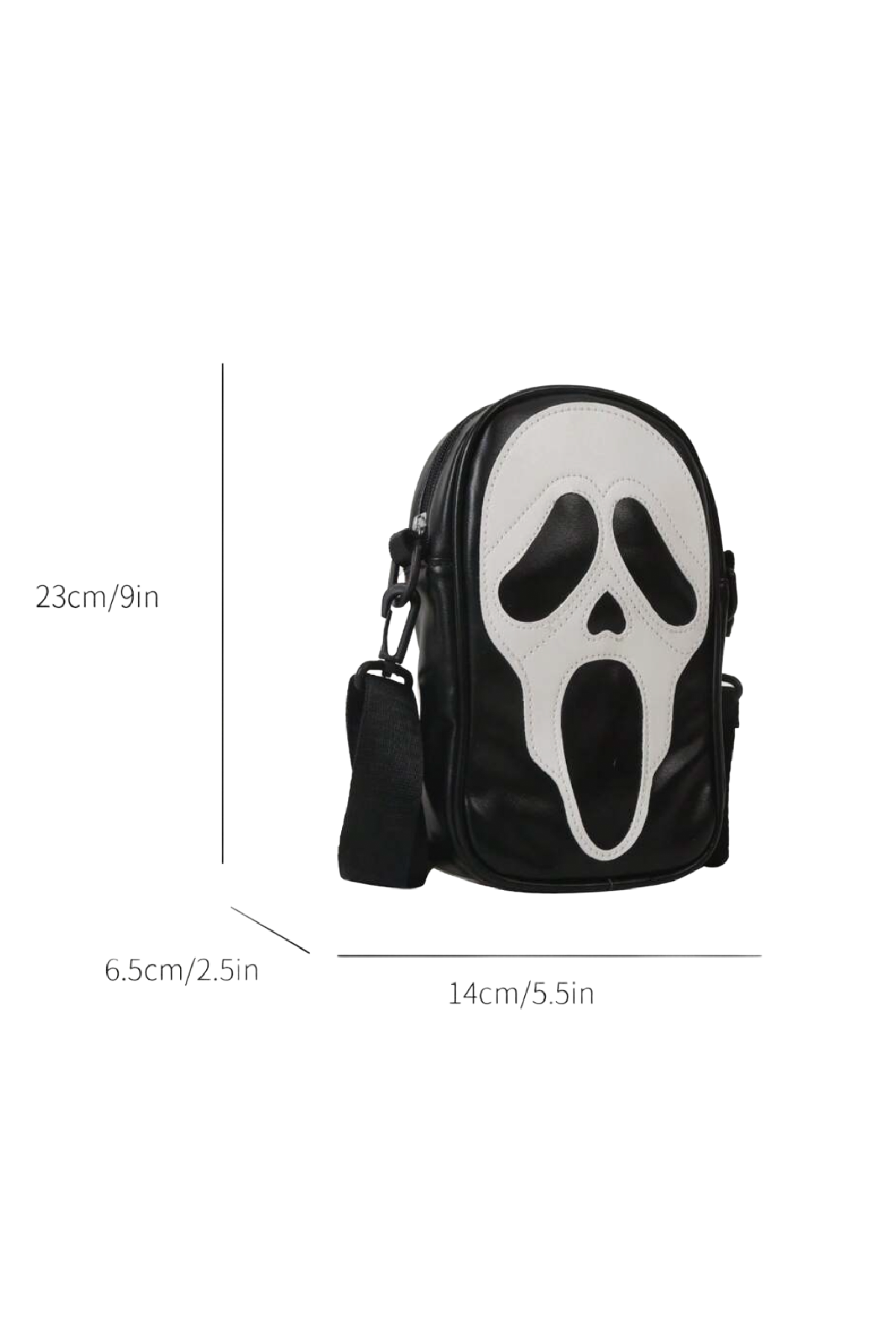 Ghost Face Crossbody Bag (Black/White)