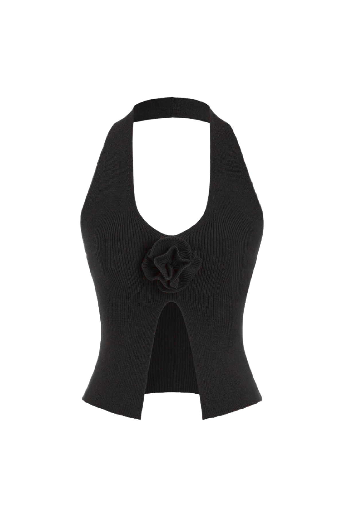 Rose Halter Top (Black)