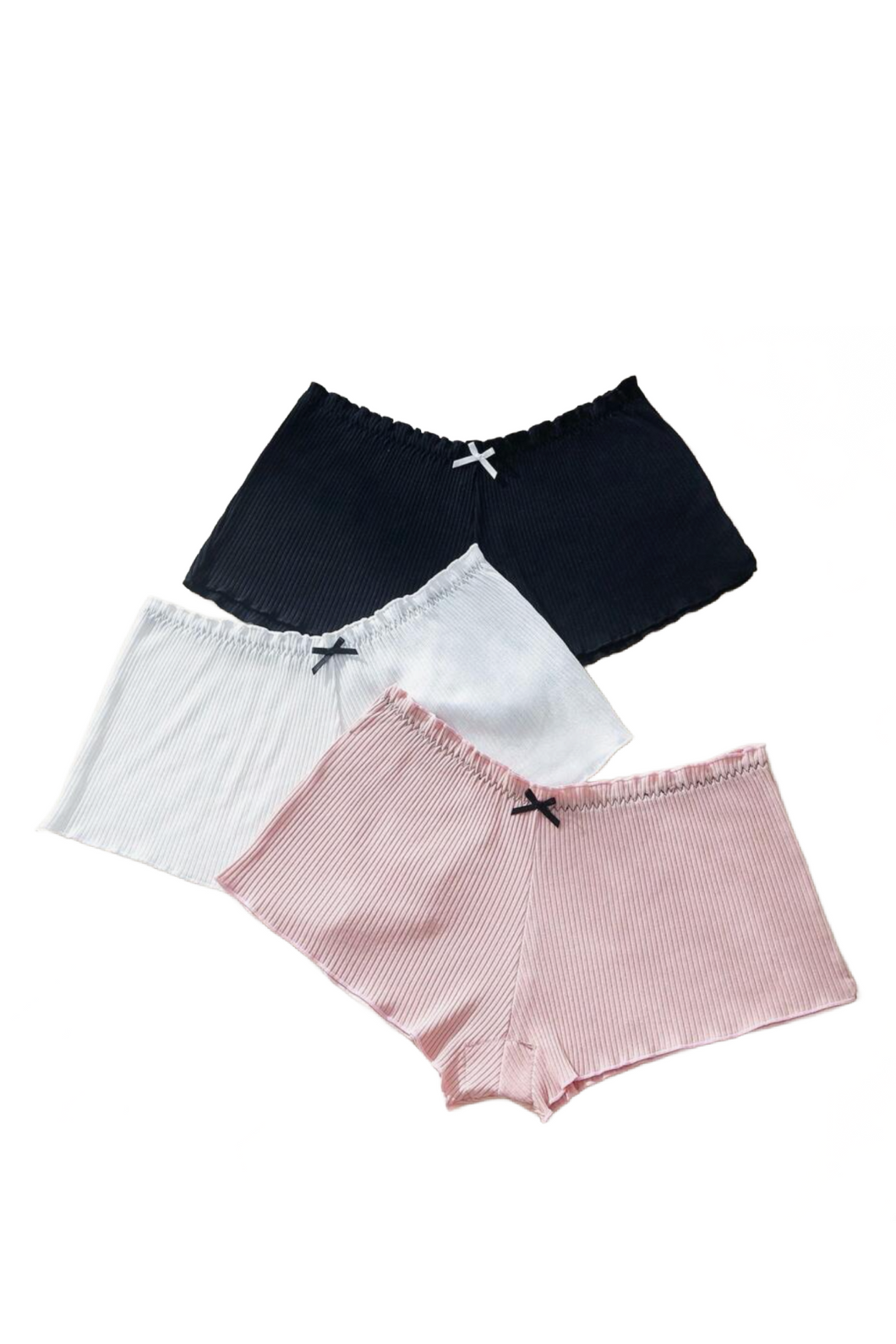 Stace 3 Pack Shorts (Black/White/Pink)