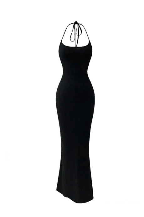 Maui Halter Maxi Dress (Black)