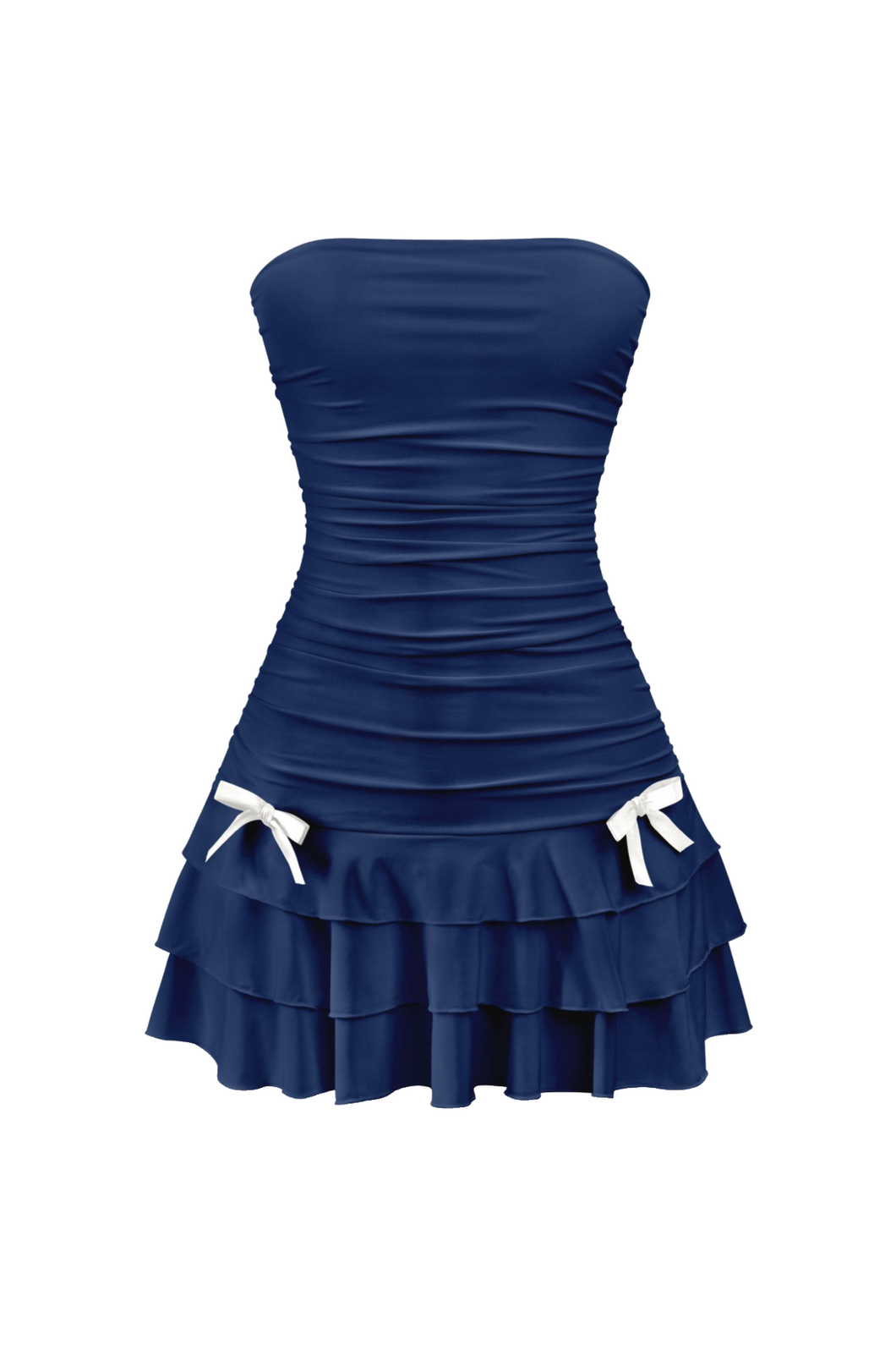 Fairies Mini Ruched Dress (Navy Blue)