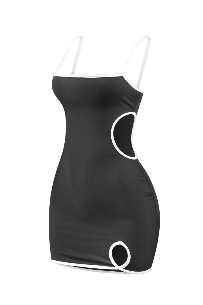 Brady Side Cutout Mini Dress (Black)