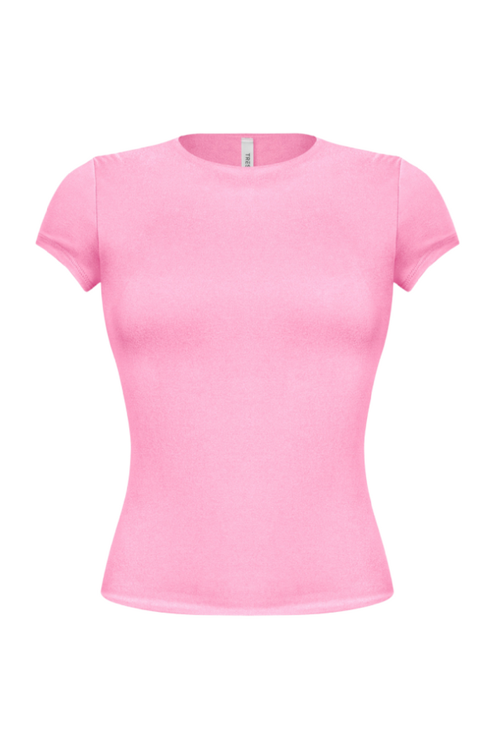 Cara Short Sleeve Top (Pink)