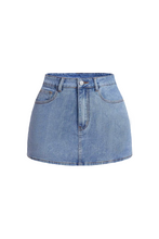 Load image into Gallery viewer, Mitzy Denim Mini Skirt (Light Wash Denim)