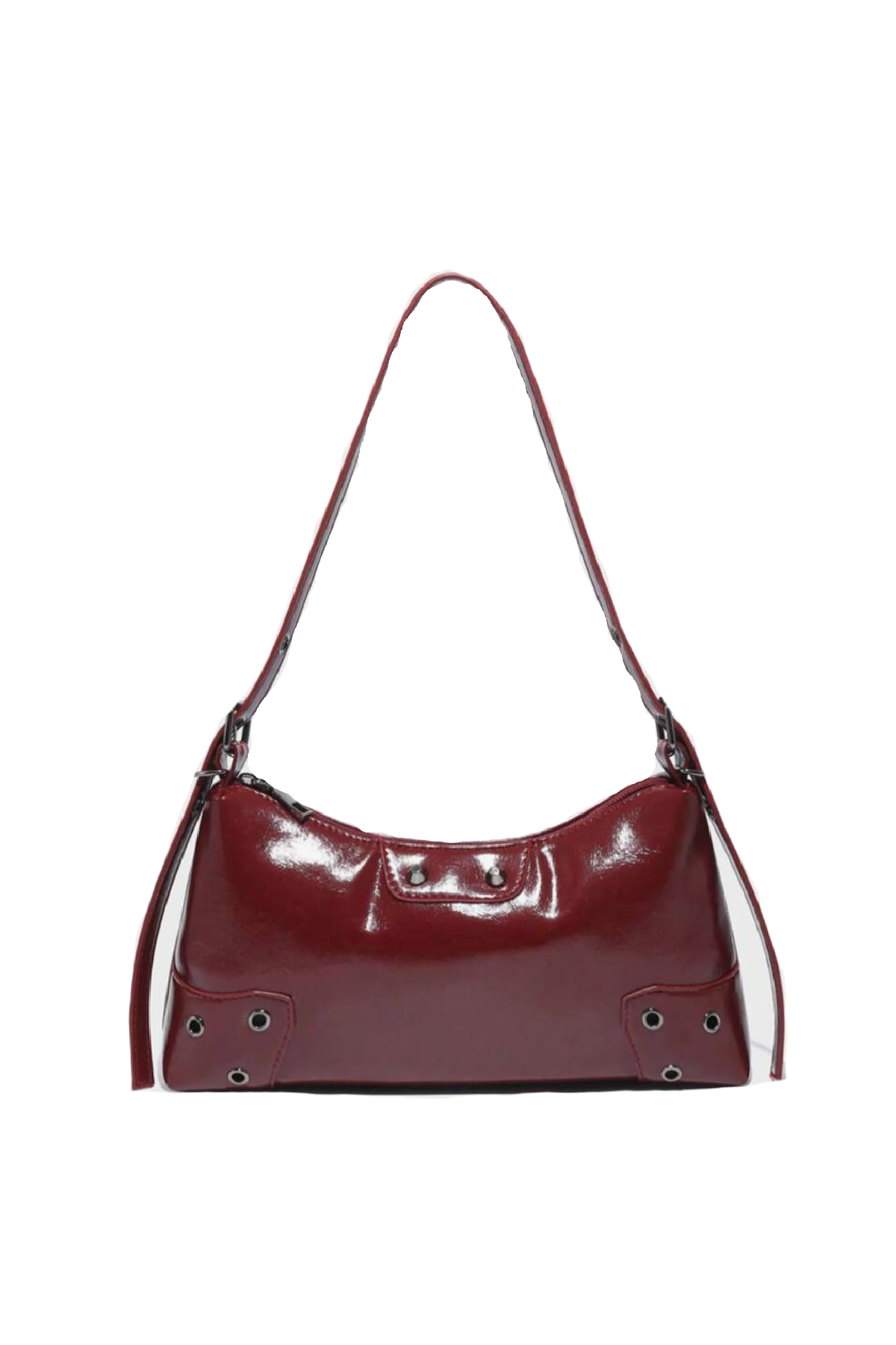 Moto Shoulder Bag (Burgundy Red)