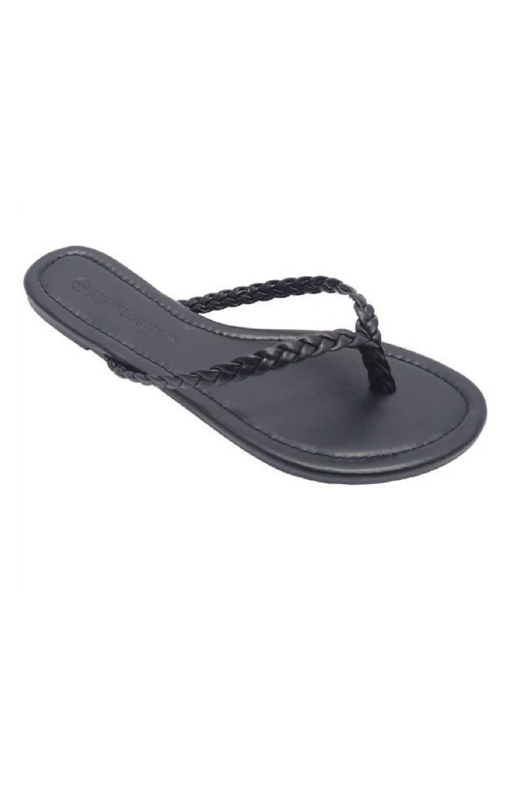 Bellen Braided Thong Sandals (Black)