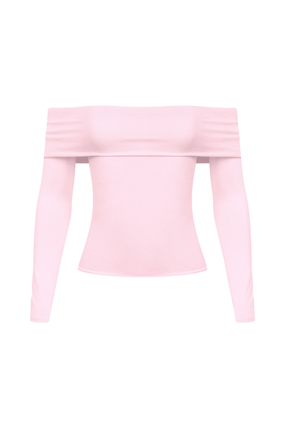 Zara Off Shoulder Long Sleeve Top (Baby Pink)