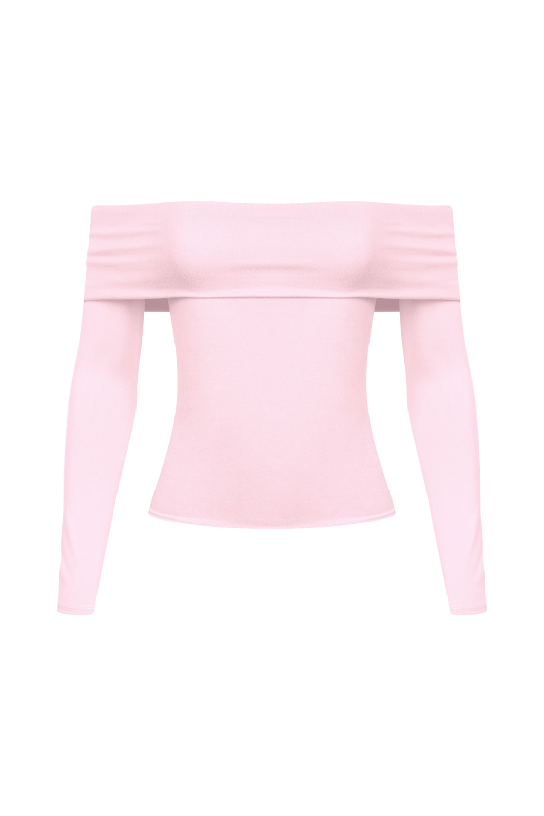 Zara Off Shoulder Long Sleeve Top (Baby Pink)