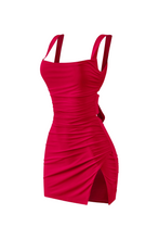 Load image into Gallery viewer, Dallas Side Slit Dress (Red)