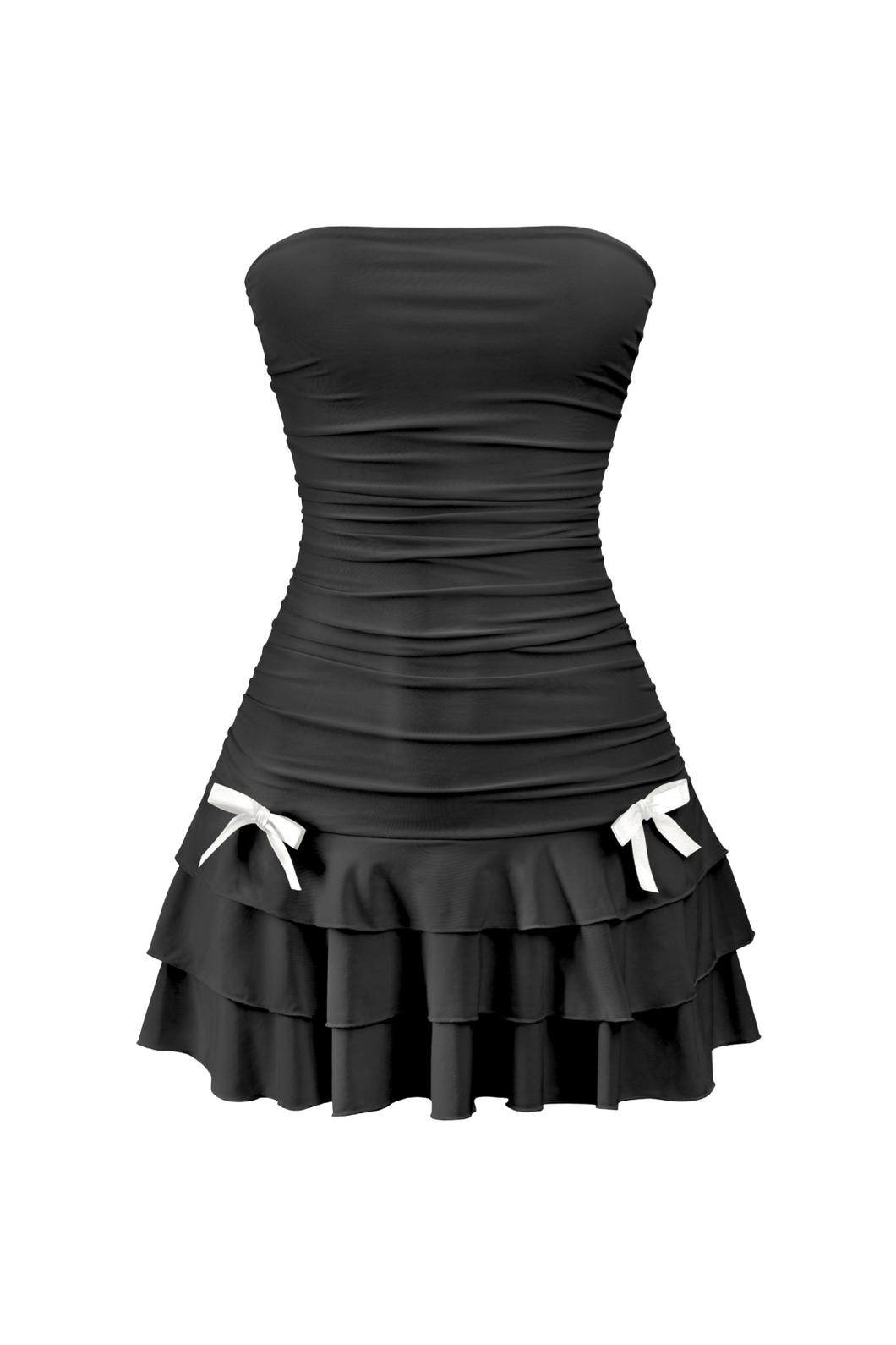 Fairies Mini Ruched Dress (Black)