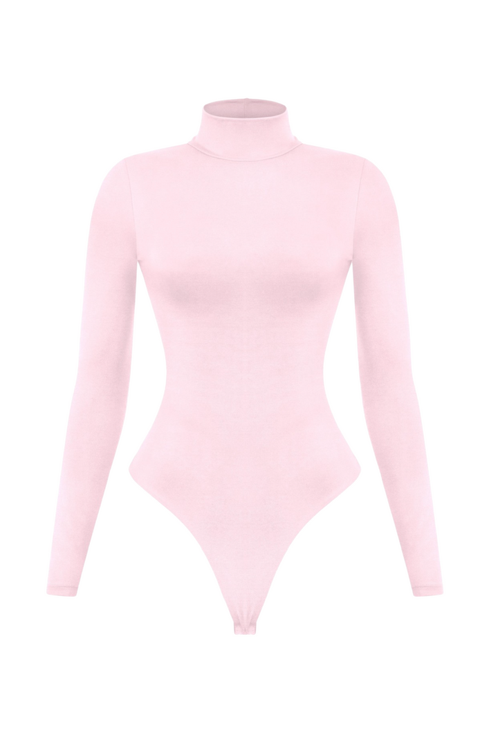 Nani Long Sleeve Turtleneck Bodysuit (Baby Pink)