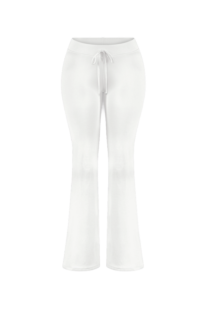 Cara Low Waist Flare Pants (White)