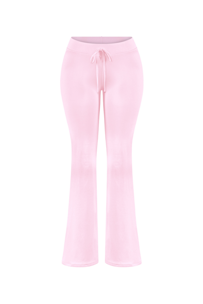 Cara Low Waist Flare Pants (Baby Pink)