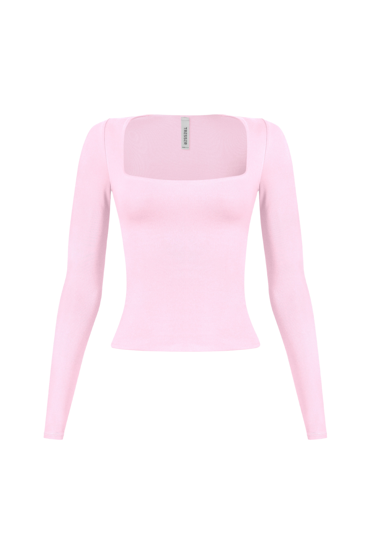 Cassie Long Sleeve Scoop Neck Top (Baby Pink)