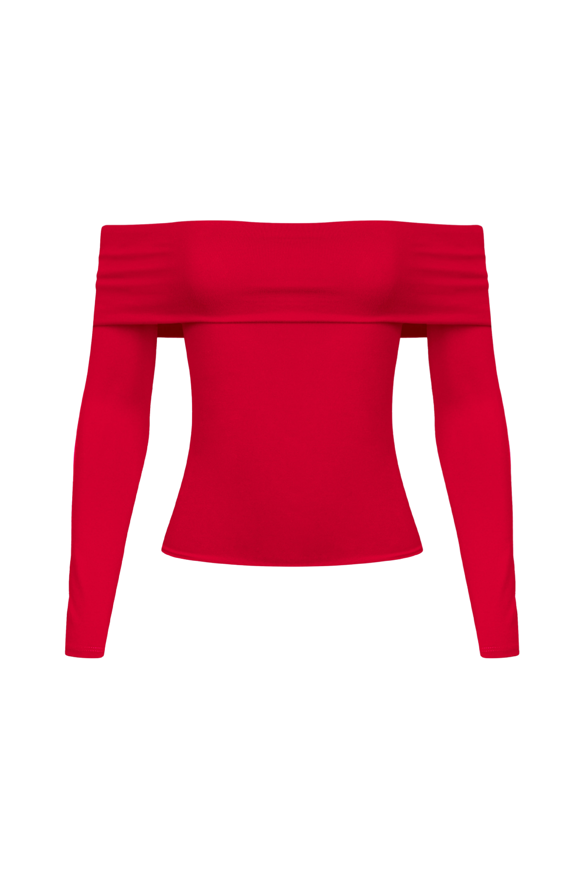 Zara Off Shoulder Long Sleeve Top (Red)