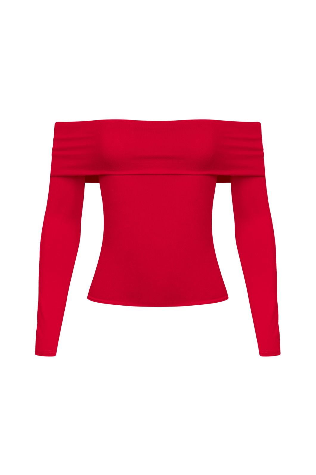 Zara Off Shoulder Long Sleeve Top (Red)