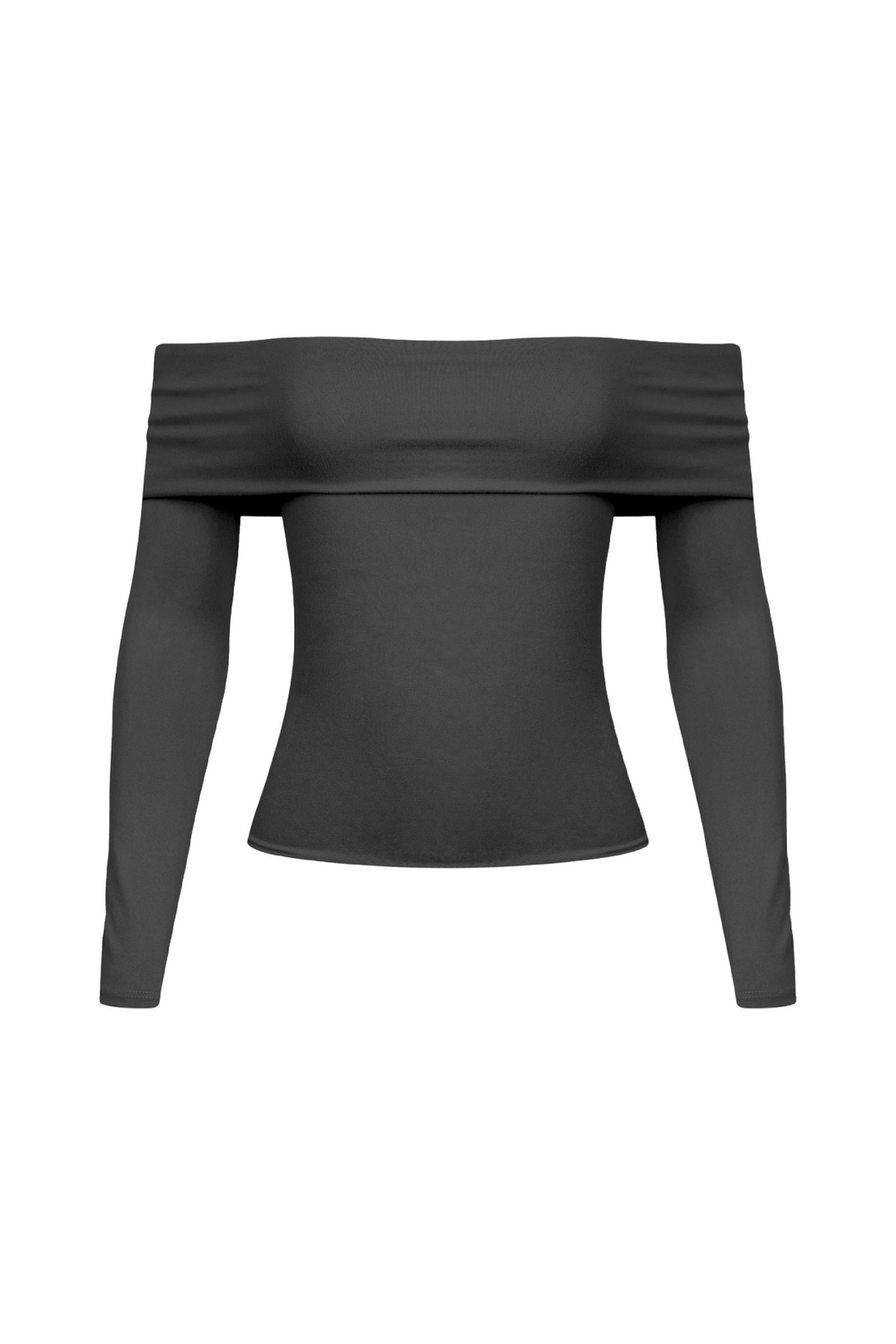 Zara Off Shoulder Long Sleeve Top (Black)