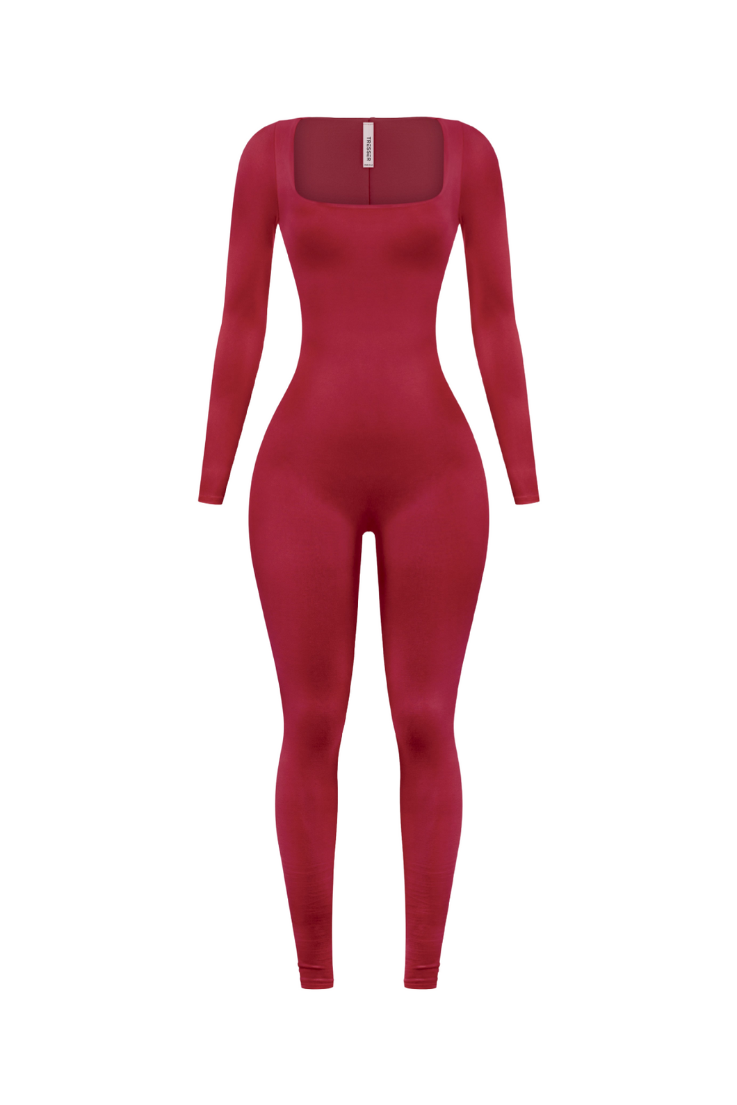 Alessia Long Sleeve Jumpsuit (Wine Red)