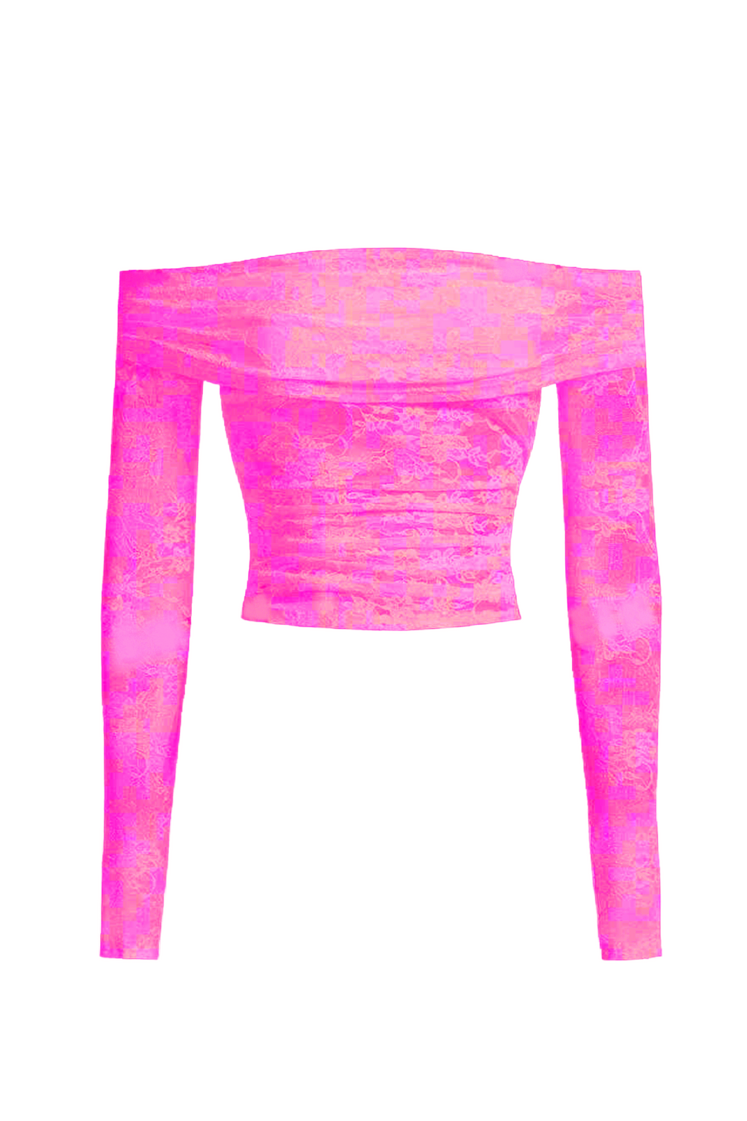 Paislee Long Sleeve Lace Top (Fuchsia Pink)
