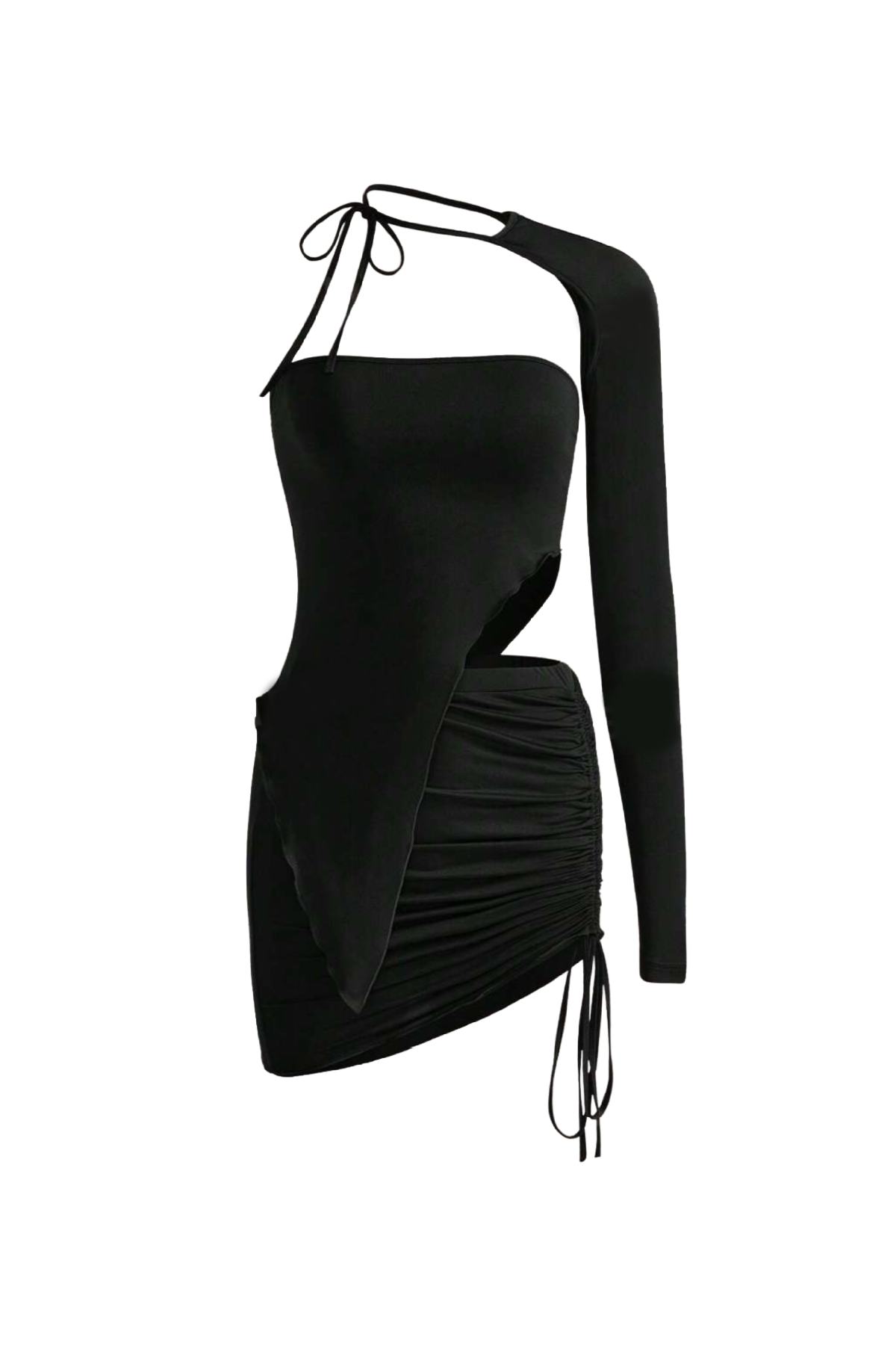 Ursa Asymmetric Long Sleeve Tube Set (Black)