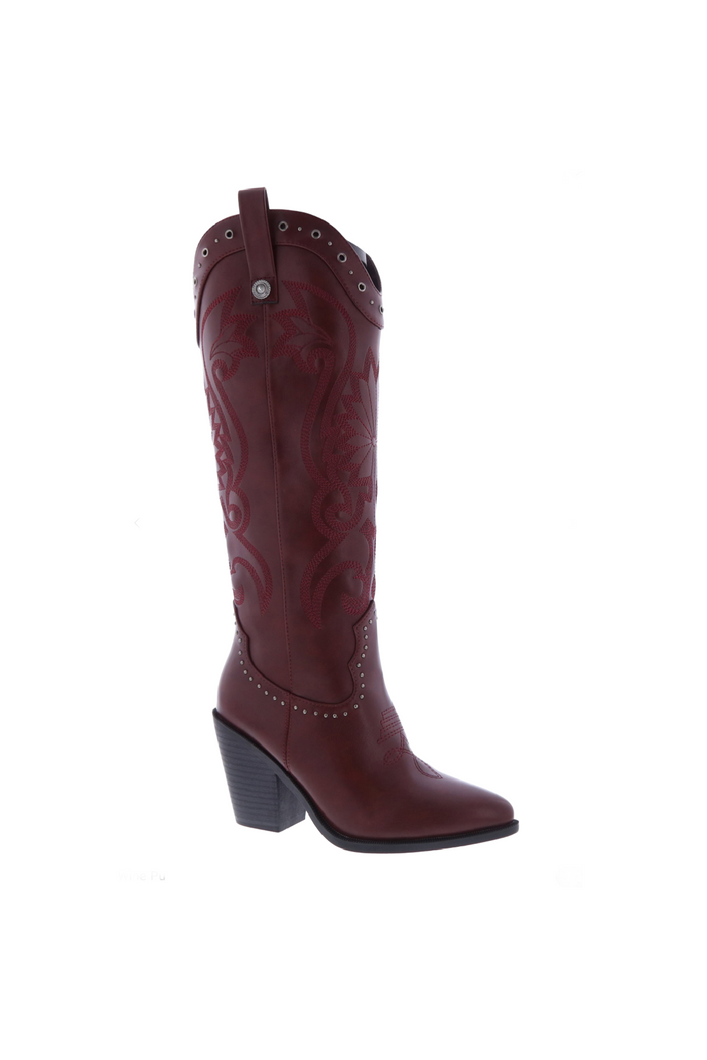 Emerge Cowgirl Boots (Wine Red)